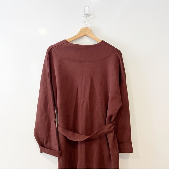 Zara Brown Knit Trench Coat with Belt - Picture 7 of 16